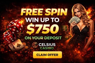 Interface du casino Celsius montrant des machines à sous et des promotions